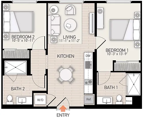 Floor plan Plan 22 - Income Restricted