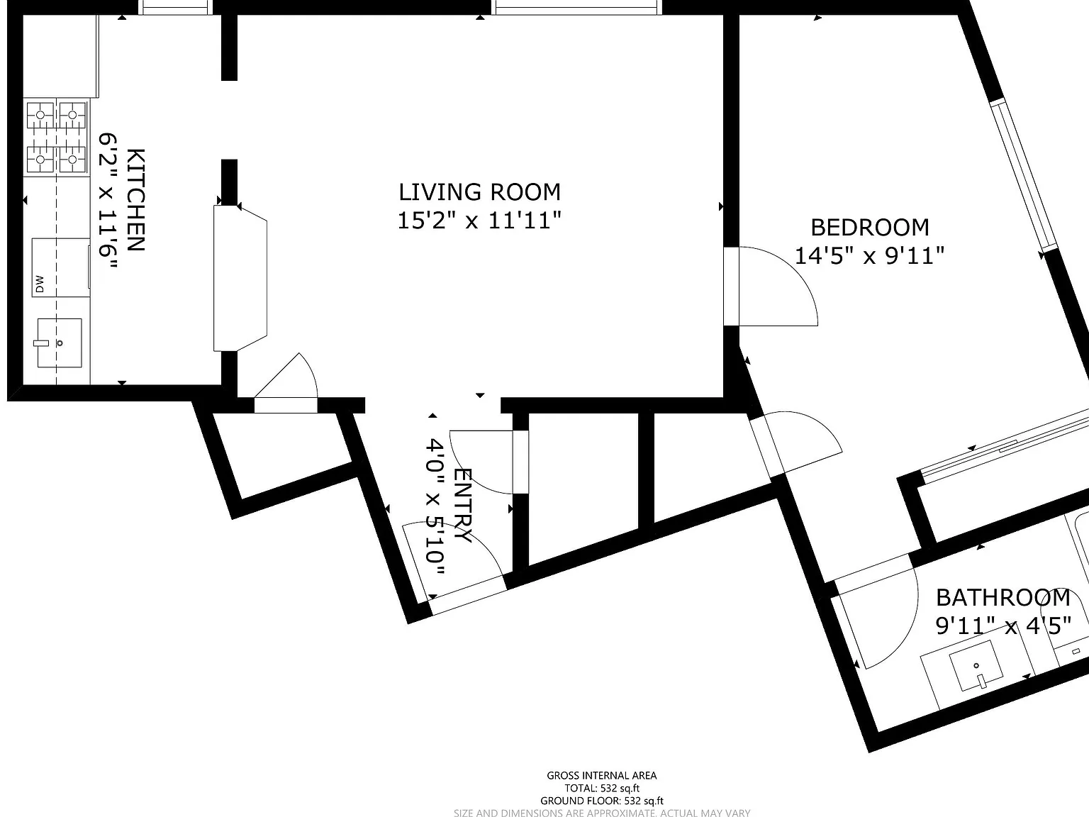 1 bed, 550 sqft, $1,545 — Photo 2
