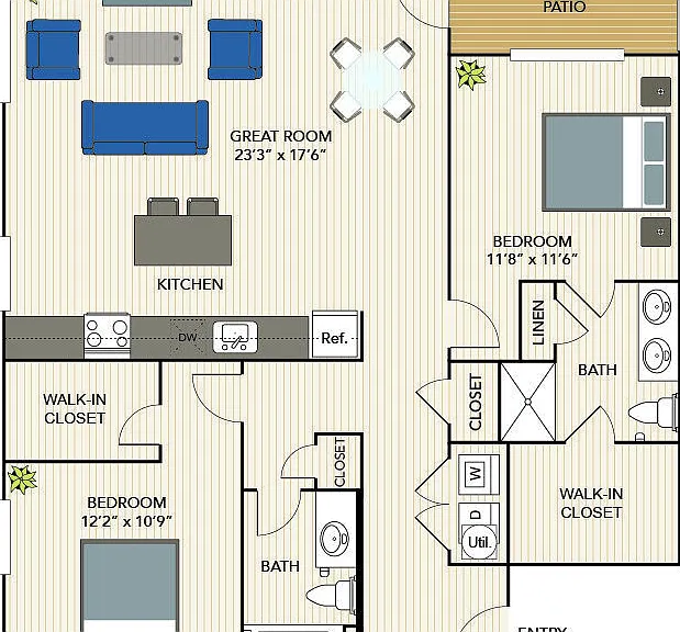 2C floor plan Sunnen Station Apartments