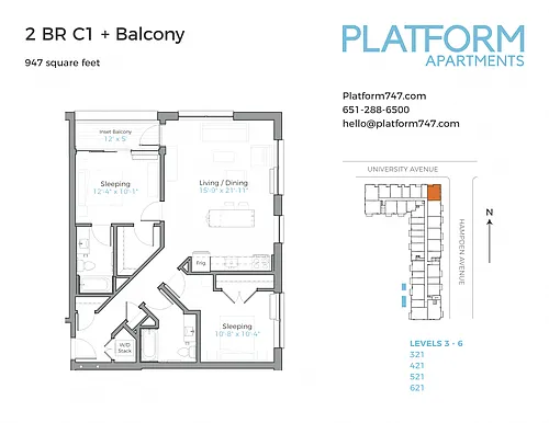 Floor plan Two Bedroom C1