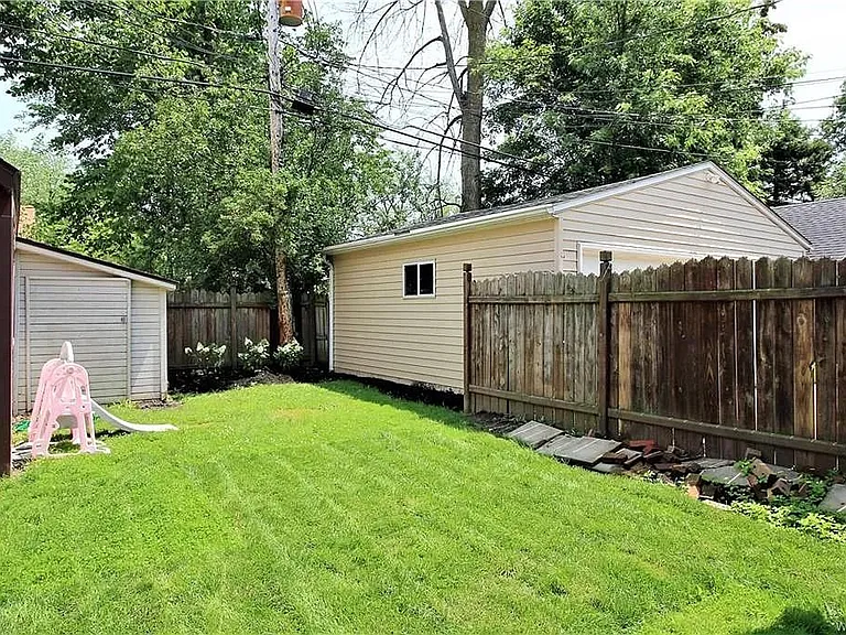 Landscaped backyard space