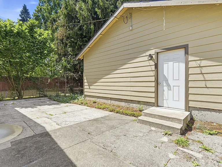 Side entrance to garage