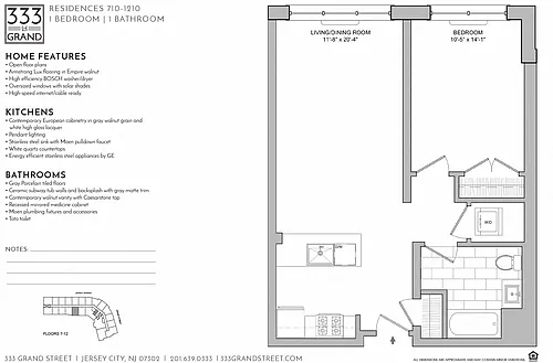 Floor plan 333 GRAND - 1 BEDROOM FLOOR PLAN AU