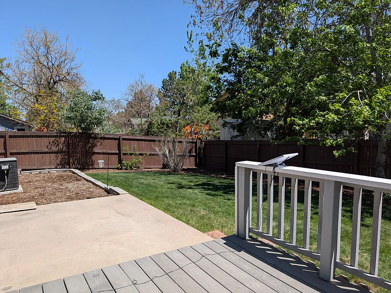 Back yard and deck