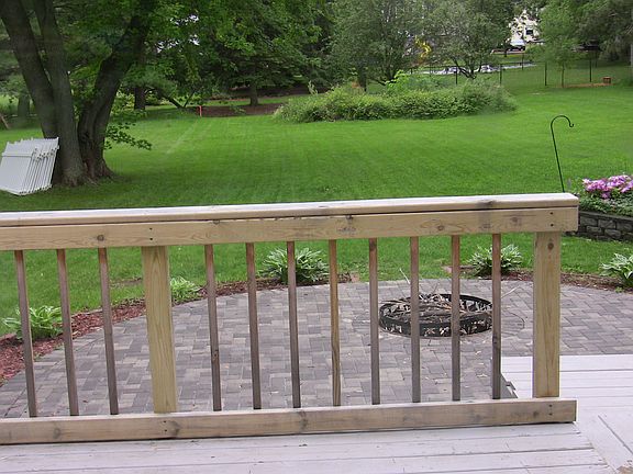 View of backyard/patio/fire