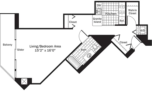 Floor plan UNIT 5 (Studio)