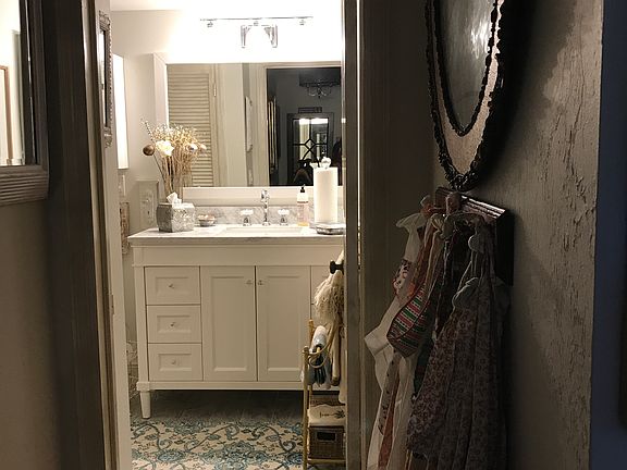 Walk in closet with cabinet!