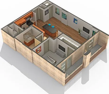1 BR x 1 BA - D Floorplan 1 BR x 1 BA - D Floorplan