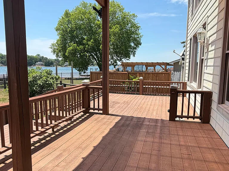 Panoramic water views from the covered back deck.