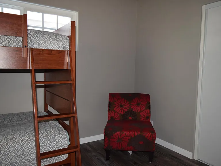 The second bedroom is very spacious.