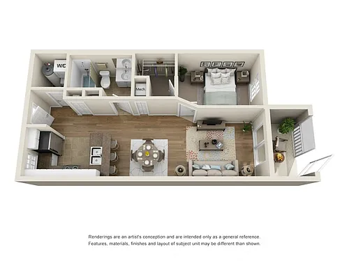 Floor plan A2_Tortola - One Bedroom, One Bathroom