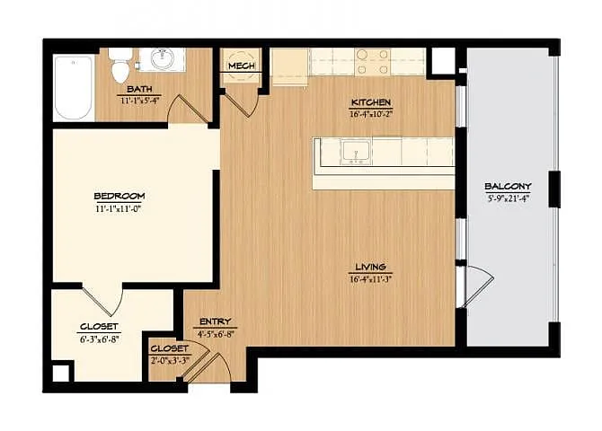 Floor plan THE WASH HOUSE A3A