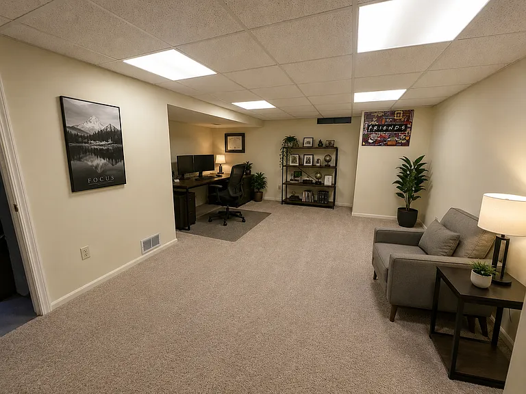 Finished Basement (Staged)