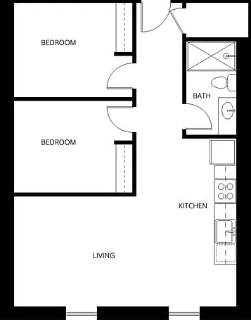 2 Bed | 1 Bath | 639-718 SQ FT 2 Bed | 1 Bath | 639-718 SQ FT