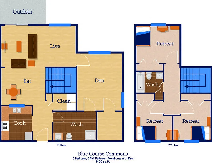 3 bed, 2.5 bath, 1229 sqft, $845 — Photo 2