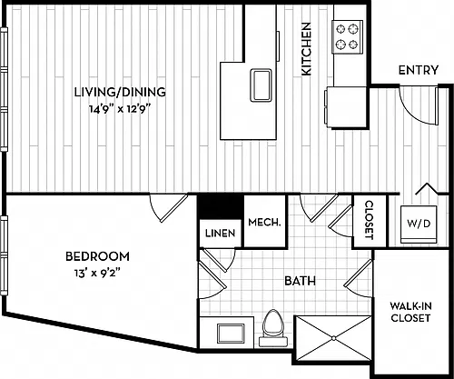 Floor plan 696 Sq Ft