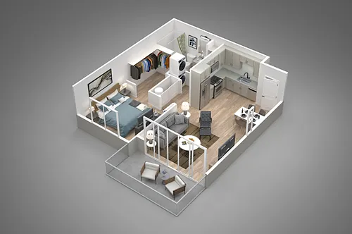 Floor plan 1 Bed/1 Bath