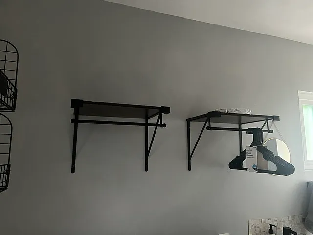 Place to hang clothes/storage.