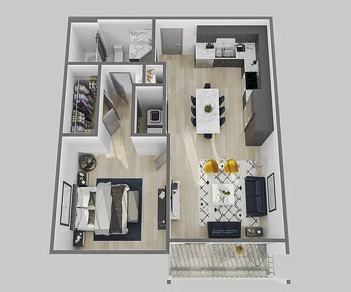 Floor plan 1Bedroom, 1 Bathroom, 638 SQFT