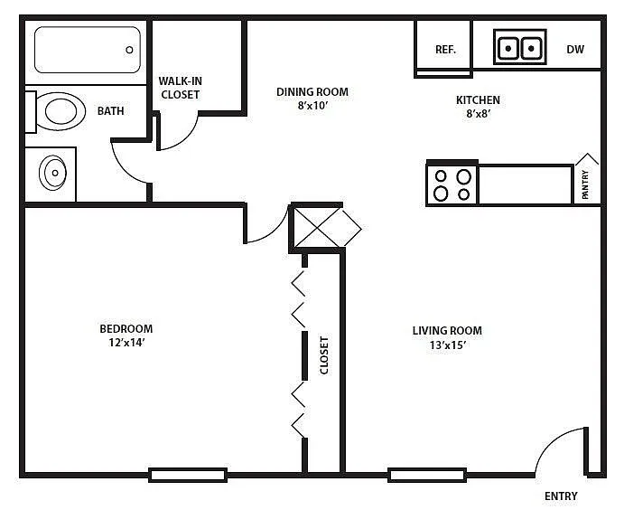 Floor plan 1 Bedroom