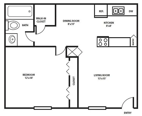 Floor plan 1 Bedroom