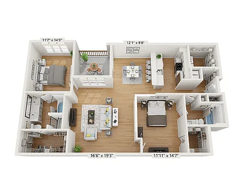Floor plan Plan K (B2D)