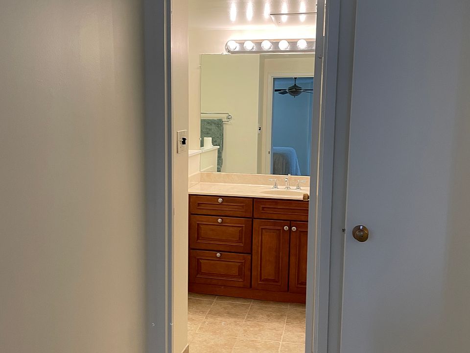 View from bedroom into bathroom