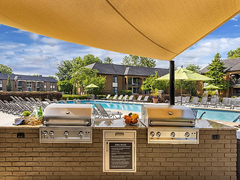 Poolside grilling station and chef's kitchen