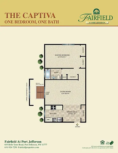 Floor plan Captiva 1-Bedroom