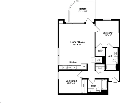 Floor plan 2 Bedroom KT