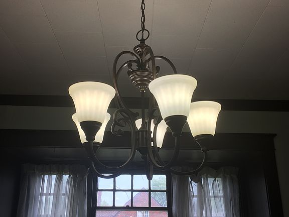 Chandelier in dining room