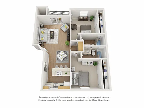 Floor plan 2 Bed 2 Bath