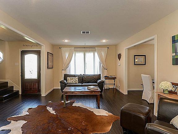 Open flooplan with rich wood flooring!