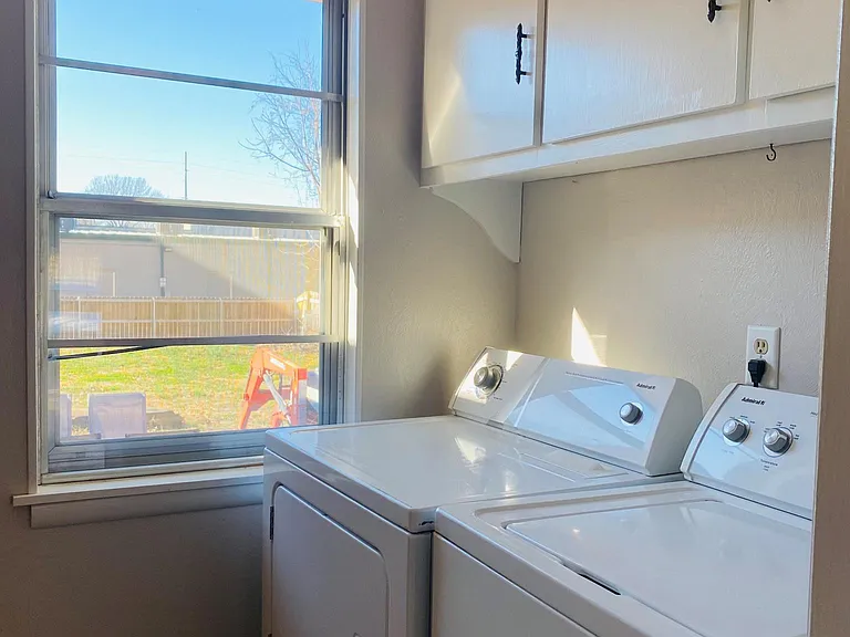 Washer/Dryer with storage.