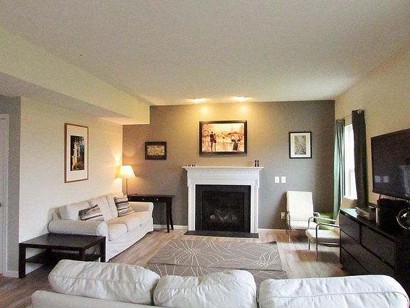 Living room open to kitchen area