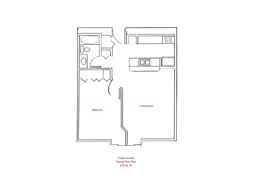 Floor plan 1 Bedroom Schoolhouse #13