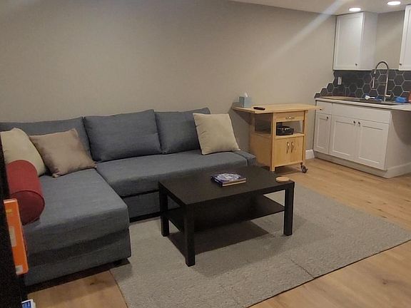 Theater room with kitchenette