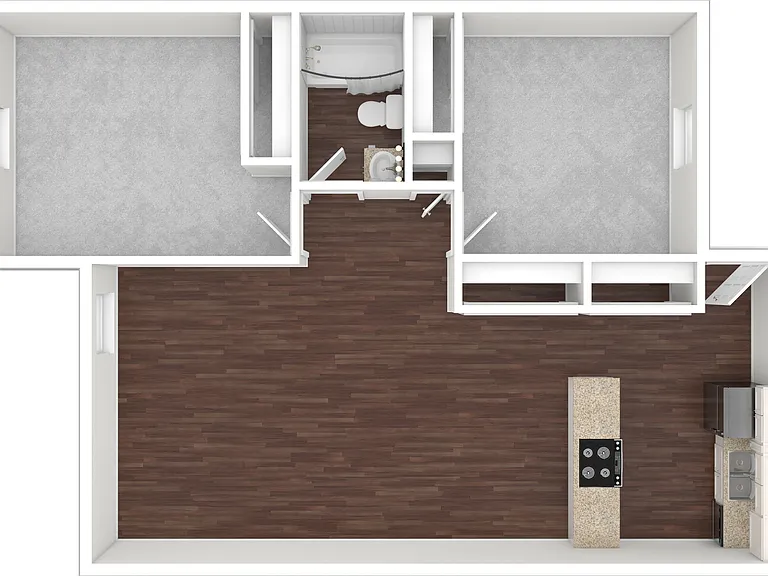 2 Bed, 1 Bath 2 Bed, 1 Bath
