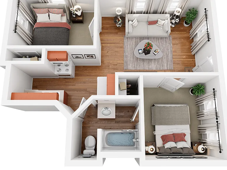 2 Bed 1 Bath 2 Bed 1 Bath