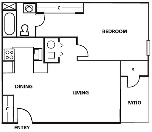 Floor plan 1 Bedroom