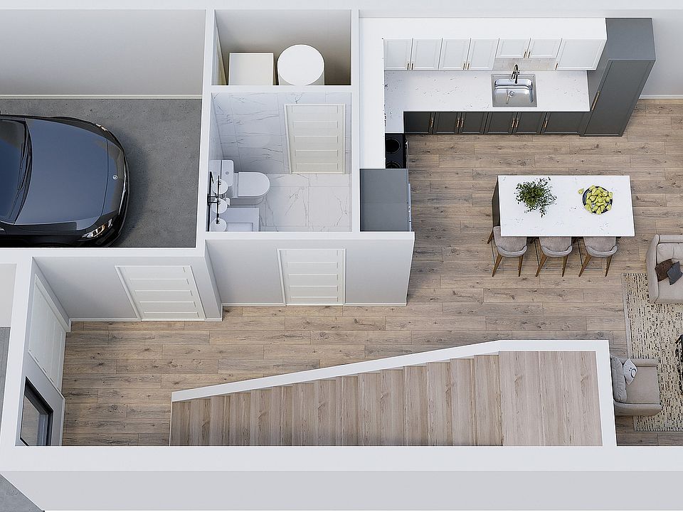The Summit at Harvey Townhomes - 2 Bedrooms - Floor Plan B - First Floor