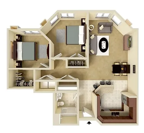 Floor plan Two Bedroom