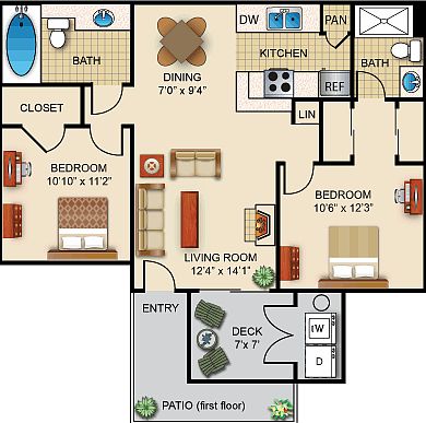 2x2 Pinnacle Floorplan