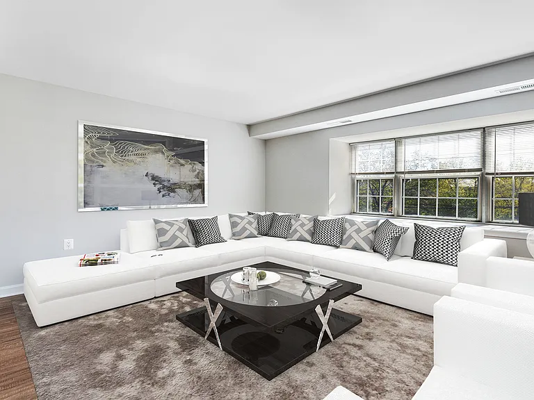 Spacious living room with ample natural light