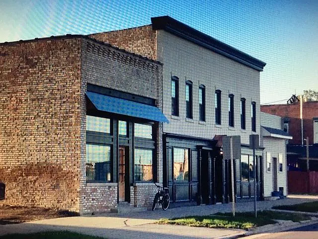 Front of building.