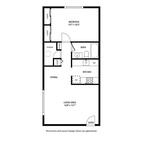 Floor plan 1 Bed and 1 Bath
