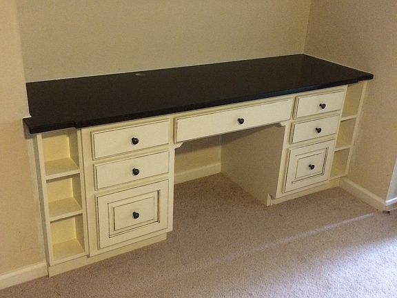 Built in desk in bonus room