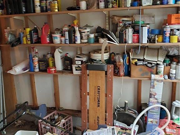 Detached Garage with shelving