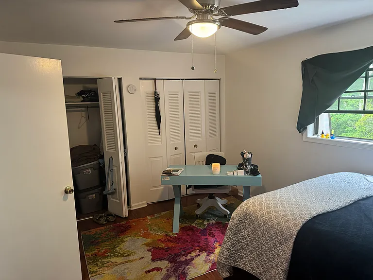 Bedroom, large, with natural light and two closets