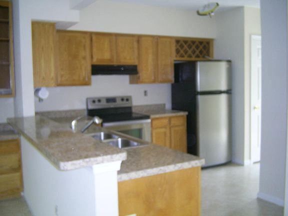 Kitchen with stainless steel appliances
